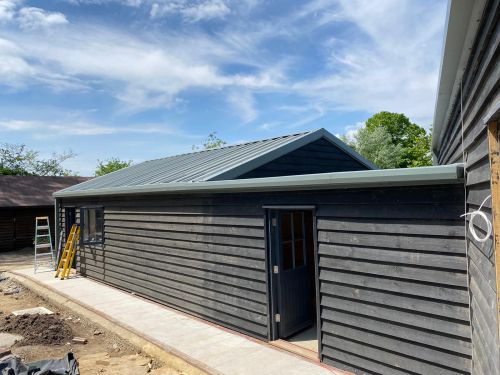 Click Here To Enlarge This Photo Of Barn Conversion - Kingspan Trapezoidal secret fix DRComposite roofing panels in colour Melin Grey XL Forte