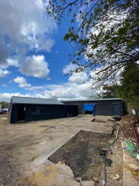 Click Here To Enlarge This Photo Of Barn Conversion - Kingspan Trapezoidal secret fix DRComposite roofing panels in colour Melin Grey XL Forte