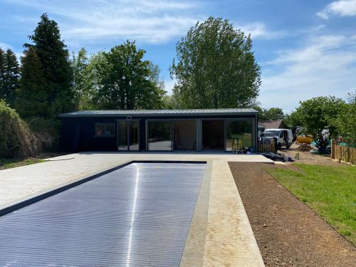 Click Here To Enlarge This Photo Of Barn Conversion - Kingspan Trapezoidal secret fix DRComposite roofing panels in colour Melin Grey XL Forte