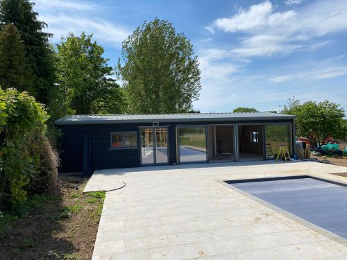 Click Here To Enlarge This Photo Of Barn Conversion - Kingspan Trapezoidal secret fix DRComposite roofing panels in colour Melin Grey XL Forte