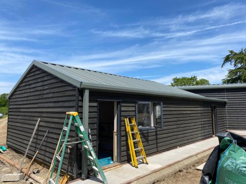Click Here To Enlarge This Photo Of Barn Conversion - Kingspan Trapezoidal secret fix DRComposite roofing panels in colour Melin Grey XL Forte