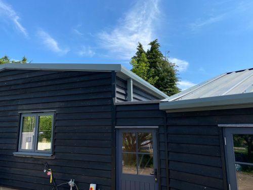 Click Here To Enlarge This Photo Of Barn Conversion - Kingspan Trapezoidal secret fix DRComposite roofing panels in colour Melin Grey XL Forte
