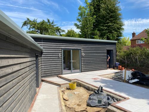 Click Here To Enlarge This Photo Of Barn Conversion - Kingspan Trapezoidal secret fix DRComposite roofing panels in colour Melin Grey XL Forte