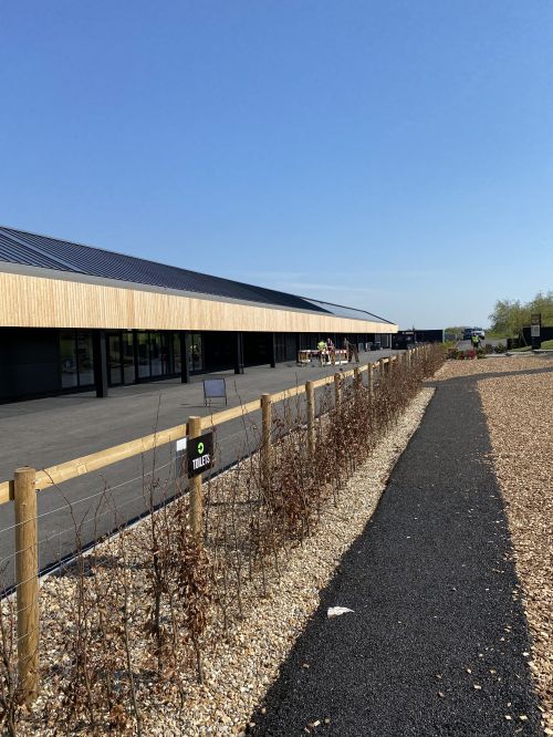 Click Here To Enlarge This Photo Of Betteshanger Country Park - Untreated Siberian Larch Kiln Dried Vertical Cladding & Kingspan KS1000 MicroRib AWP Horizontal Wall Cladding