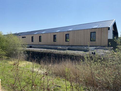 Click Here To Enlarge This Photo Of Betteshanger Country Park - Untreated Siberian Larch Kiln Dried Vertical Cladding & Kingspan KS1000 MicroRib AWP Horizontal Wall Cladding