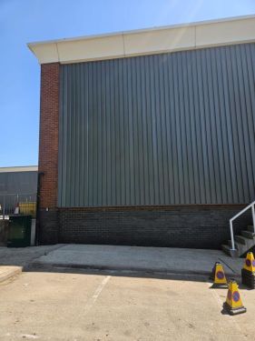 Click Here To Enlarge This Photo Of Roof Refurbishment - Brett Martin Mansafe Non Fragile GRP, Giromax Roof Coat & Euroclad Reverse Profile Cladding