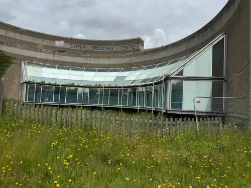 Click Here To Enlarge This Photo Of Euroclad Elite 4 Range aluminium tapered Standing Seam built up Roofing System in Slate Grey to 2 no. roofs for a valued client in Dover, Kent.